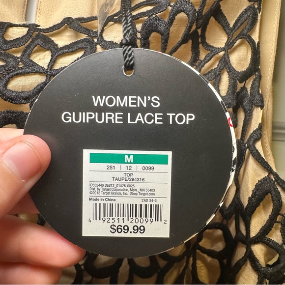 NWT Neiman Marcus For Target Lela Rose Guipure Lace Top size M - Picture 4 of 11